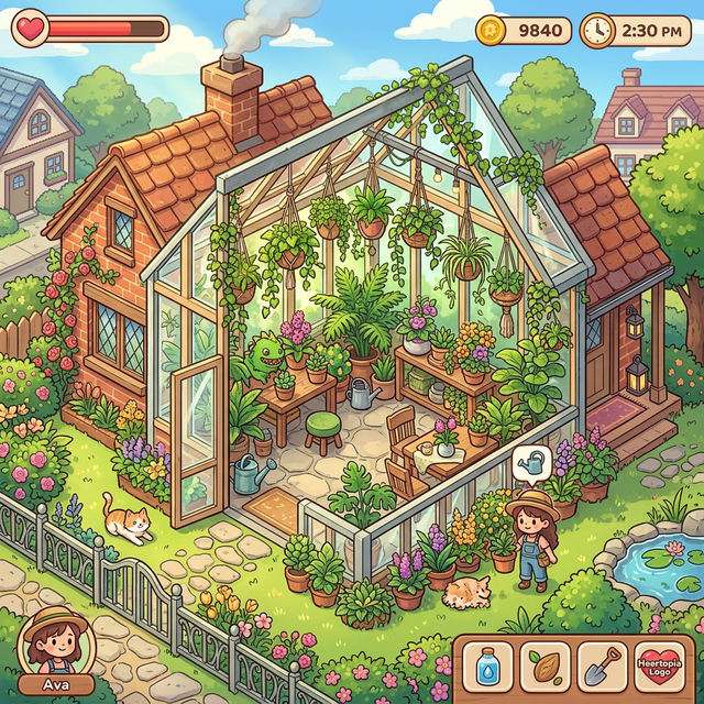 Botanist greenhouse sunroom filled with plants